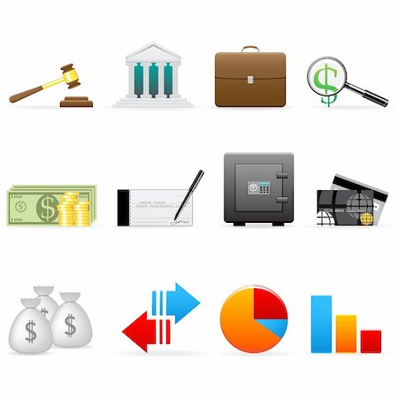 Set of vector finance icons Stock Photo - Budget Royalty-Free & Subscription, Code: 400-04257297