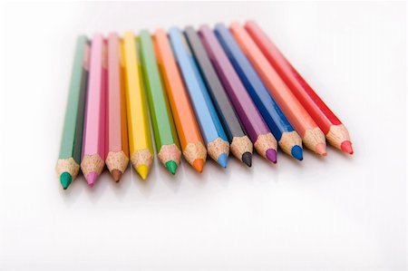 simsearch:400-04210608,k - row of the colored pencils Stock Photo - Budget Royalty-Free & Subscription, Code: 400-04258079