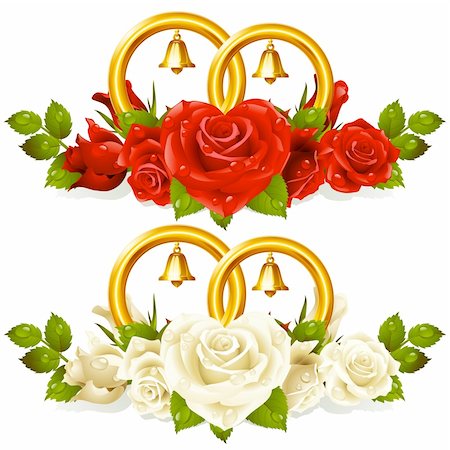 flower border design of rose - Wedding rings and bunch of roses 01 Stock Photo - Budget Royalty-Free & Subscription, Code: 400-04258203