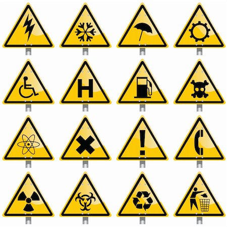 exploding electricity - vector collection of warning signs Stock Photo - Budget Royalty-Free & Subscription, Code: 400-04258318