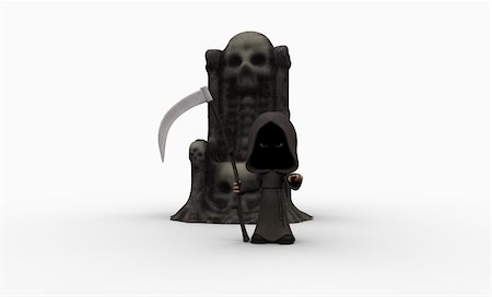 simsearch:400-04259157,k - 3d illustration of a cute little grim reaper character Stock Photo - Budget Royalty-Free & Subscription, Code: 400-04259146