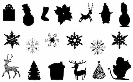 vector christmas elements isolated on white background Stock Photo - Budget Royalty-Free & Subscription, Code: 400-04259143