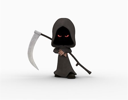 simsearch:400-04259157,k - 3d illustration of a cute little grim reaper character Stock Photo - Budget Royalty-Free & Subscription, Code: 400-04259155