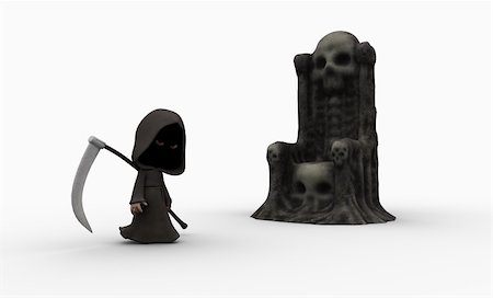 simsearch:400-04259157,k - 3d illustration of a cute little grim reaper character Stock Photo - Budget Royalty-Free & Subscription, Code: 400-04259156