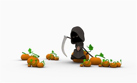 simsearch:400-04259157,k - 3d illustration of a cute little grim reaper character Stock Photo - Budget Royalty-Free & Subscription, Code: 400-04259157