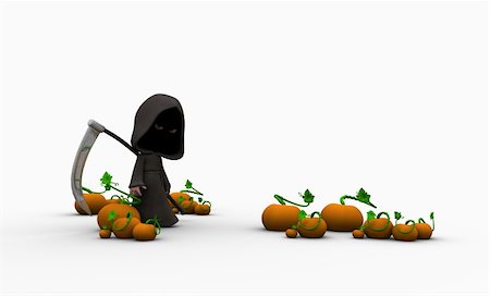 simsearch:400-04259157,k - 3d illustration of a cute little grim reaper character Stock Photo - Budget Royalty-Free & Subscription, Code: 400-04259158