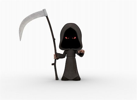 simsearch:400-04259157,k - 3d illustration of a cute little grim reaper character Stock Photo - Budget Royalty-Free & Subscription, Code: 400-04259153