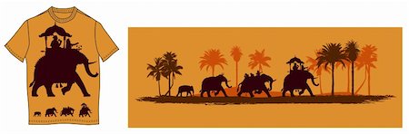 decorated asian elephants - Vector illustration of  Indian elephants Stock Photo - Budget Royalty-Free & Subscription, Code: 400-04259284