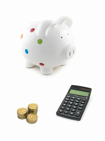 simsearch:400-06077471,k - A piggy bank isolated against a white background Stock Photo - Budget Royalty-Free & Subscription, Code: 400-04259420
