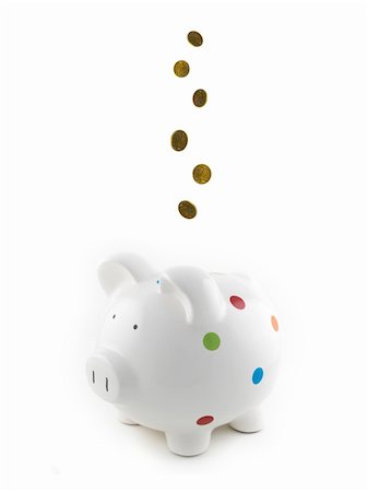 simsearch:400-06077471,k - A piggy bank isolated against a white background Stock Photo - Budget Royalty-Free & Subscription, Code: 400-04259422