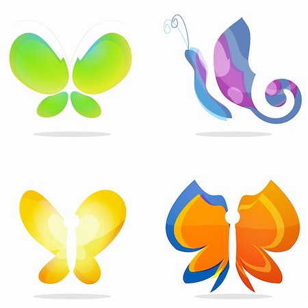 simsearch:400-04259527,k - illustration of colorful vector butterflies on an isolated background Stock Photo - Budget Royalty-Free & Subscription, Code: 400-04259526