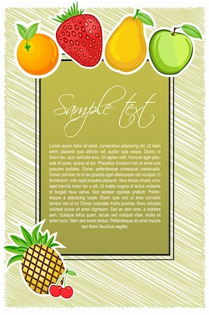 simsearch:400-07096505,k - illustration of text template with fruits and sketchy texture Stock Photo - Budget Royalty-Free & Subscription, Code: 400-04259544