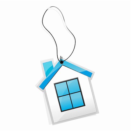 simsearch:400-04786259,k - illustration of tag in shape of house tied with thread Stock Photo - Budget Royalty-Free & Subscription, Code: 400-04259548