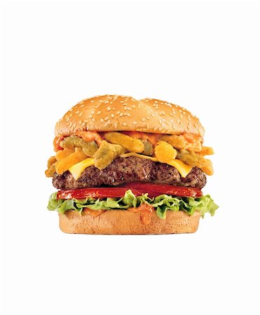 simsearch:400-06090558,k - big tasty cheeseburger isolated on white background Stock Photo - Budget Royalty-Free & Subscription, Code: 400-04259709