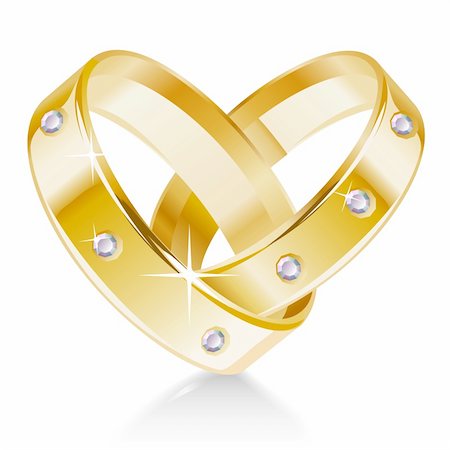 simsearch:400-05887181,k - Two wedding rings shaped heart Stock Photo - Budget Royalty-Free & Subscription, Code: 400-04259943