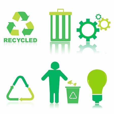 simsearch:400-05704598,k - illustration of set of recycle icons on isolated background Stock Photo - Budget Royalty-Free & Subscription, Code: 400-04265579