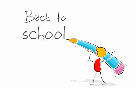 simsearch:400-04924737,k - illustration of back to school with colorful pencil on white background Stock Photo - Budget Royalty-Free & Subscription, Code: 400-04265633