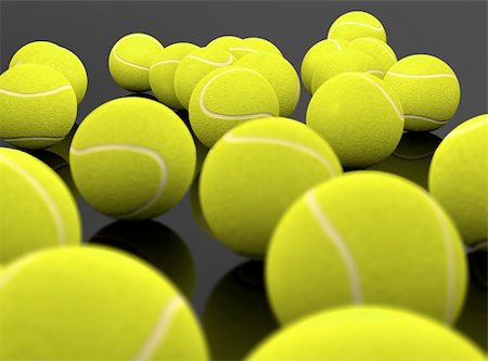 simsearch:400-04833689,k - 3d image of several tennis ball isolated in black background Stock Photo - Budget Royalty-Free & Subscription, Code: 400-04265877