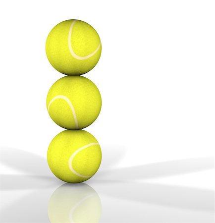 simsearch:400-04833689,k - Still life with three tennis ball isolated in white background Stock Photo - Budget Royalty-Free & Subscription, Code: 400-04265878