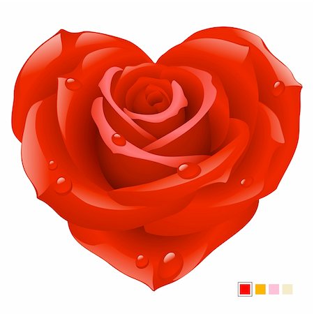 Vector red rose in the shape of heart Stock Photo - Budget Royalty-Free & Subscription, Code: 400-04266021