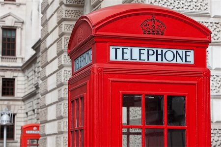 Two classic red London Telephone boxes, in the City of Westminster, London, England, Great Britain Stock Photo - Budget Royalty-Free & Subscription, Code: 400-04266206