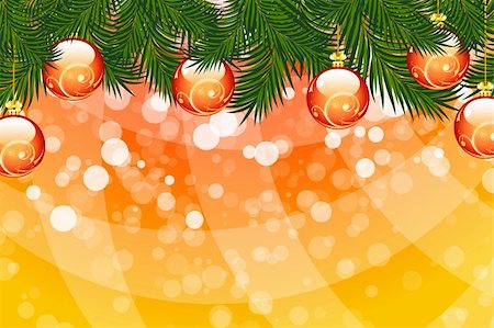 simsearch:400-05233207,k - Illustration of christmas fir tree with baubles and sparkles on abstract background Stock Photo - Budget Royalty-Free & Subscription, Code: 400-04266578