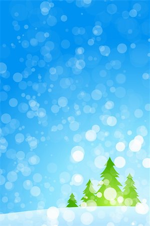 simsearch:400-05233207,k - Winter Christmas trees with rays in blue color Stock Photo - Budget Royalty-Free & Subscription, Code: 400-04266579