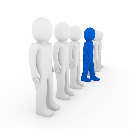 simsearch:400-05705371,k - 3d human stand crowd blue isolated white background Stock Photo - Budget Royalty-Free & Subscription, Code: 400-04266573
