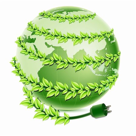 simsearch:400-05718027,k - illustration of recycle globe with plug on white background Stock Photo - Budget Royalty-Free & Subscription, Code: 400-04266604