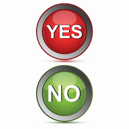 illustration of yes and no buttons Stock Photo - Budget Royalty-Free & Subscription, Code: 400-04266630