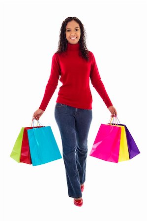 spree - Stock image of female shopper with colorful shopping bags Stock Photo - Budget Royalty-Free & Subscription, Code: 400-04266796