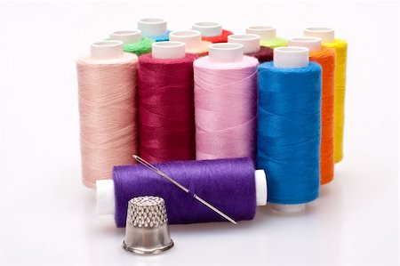 simsearch:400-06079198,k - multi-colored rainbow threads for sewing with needle and thimble Stock Photo - Budget Royalty-Free & Subscription, Code: 400-04266967