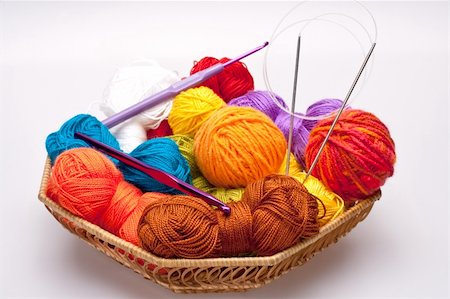 simsearch:400-06079198,k - basket with thread and balls for knitting as a background Stock Photo - Budget Royalty-Free & Subscription, Code: 400-04267009