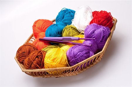 simsearch:400-06079198,k - basket with thread and balls for knitting as a background Stock Photo - Budget Royalty-Free & Subscription, Code: 400-04267010