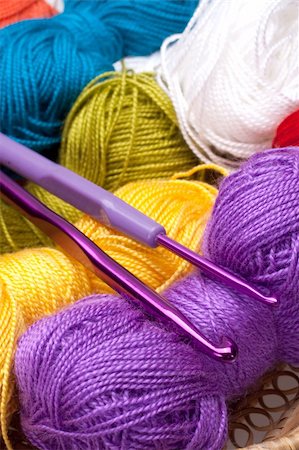 simsearch:400-06079198,k - basket with thread and balls for knitting as a background Stock Photo - Budget Royalty-Free & Subscription, Code: 400-04267011