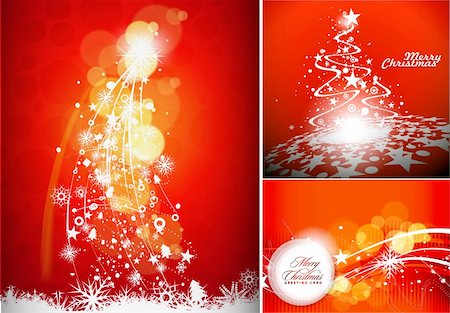 Christmas background set for poster design, vector illustration Foto de stock - Super Valor sin royalties y Suscripción, Código: 400-04267309
