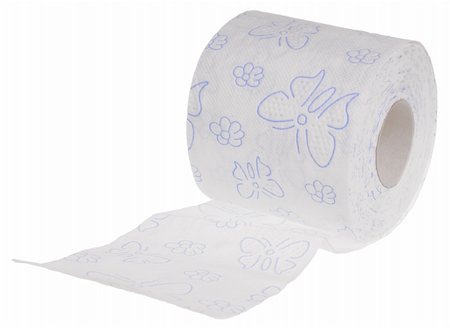 simsearch:400-05303863,k - Roll of toilet paper isolated on white background Stock Photo - Budget Royalty-Free & Subscription, Code: 400-04267537