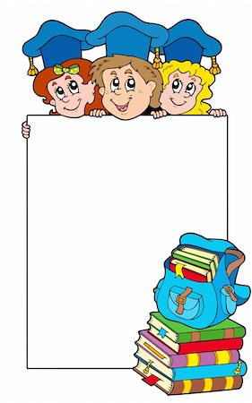 simsearch:400-04311432,k - Blank frame with graduating kids - vector illustration. Stock Photo - Budget Royalty-Free & Subscription, Code: 400-04267682