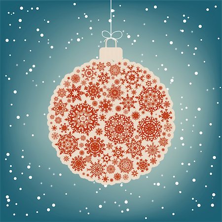 simsearch:400-05707989,k - Retro template - Beautiful Christmas ball illustration. EPS 8 vector file included Stock Photo - Budget Royalty-Free & Subscription, Code: 400-04267846
