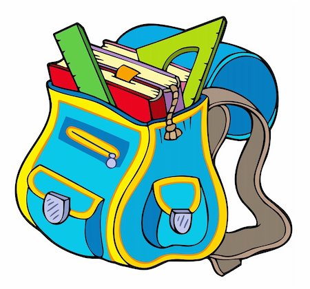 simsearch:400-04311432,k - School bag with books - vector illustration. Stock Photo - Budget Royalty-Free & Subscription, Code: 400-04267976