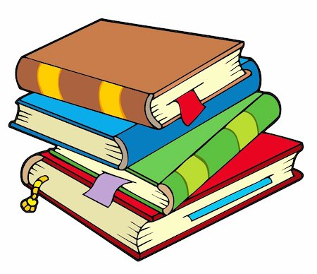 Pile of four old books - vector illustration. Stock Photo - Budget Royalty-Free & Subscription, Code: 400-04267973