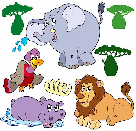 simsearch:400-04365864,k - Set of African animals 1 - vector illustration. Stock Photo - Budget Royalty-Free & Subscription, Code: 400-04267980