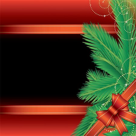 simsearch:400-05381288,k - Christmas background with pine leaves and bow Stock Photo - Budget Royalty-Free & Subscription, Code: 400-04268296