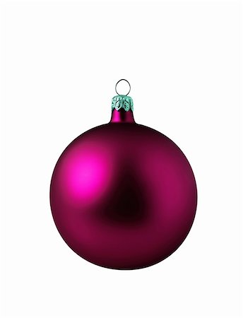 simsearch:400-05693036,k - Red christmas ball on white background Stock Photo - Budget Royalty-Free & Subscription, Code: 400-04268309