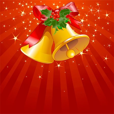 simsearch:400-05233207,k - Holiday Stars and stripes background with Christmas bells Stock Photo - Budget Royalty-Free & Subscription, Code: 400-04268345