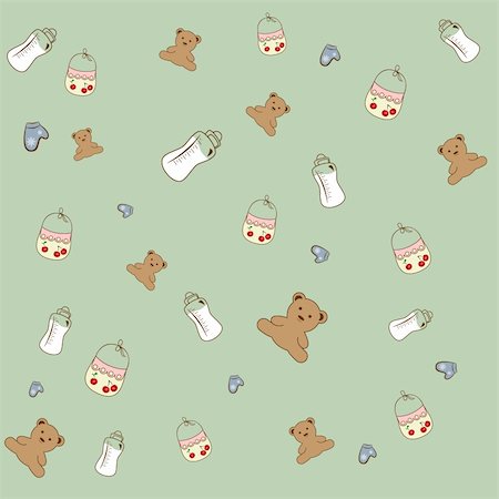 simsearch:400-05673438,k - Vector background with baby toys, milk bottles. Stock Photo - Budget Royalty-Free & Subscription, Code: 400-04268379