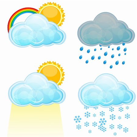 illustration of types of weather  on white background Stock Photo - Budget Royalty-Free & Subscription, Code: 400-04268969