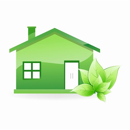 eco house - illustration of natural home Stock Photo - Budget Royalty-Free & Subscription, Code: 400-04268986
