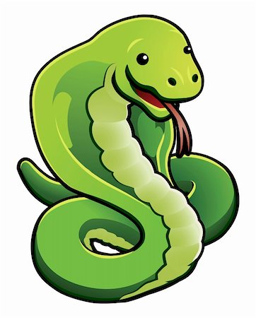 An illustration of cute cobra snake Stock Photo - Budget Royalty-Free & Subscription, Code: 400-04269353