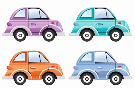 simsearch:400-05034481,k - illustration of set of colorful cars on isolated background Stock Photo - Budget Royalty-Free & Subscription, Code: 400-04260480